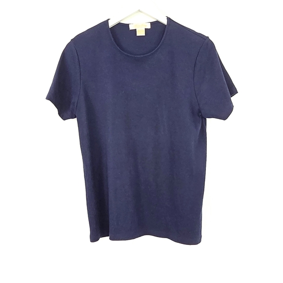 Brooks Brothers Vintage 100% Cotton  Made In USA Imported Navy Blue Knit Top M - Picture 1 of 6